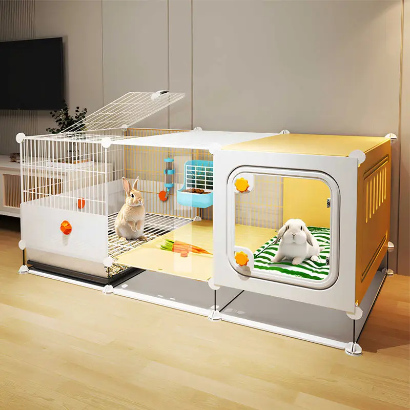 Rabbit Iron Fence Cage Toilet Integrated Large Dutch Guinea Pig Villa Small Animals Pet Products 1005009210621870
