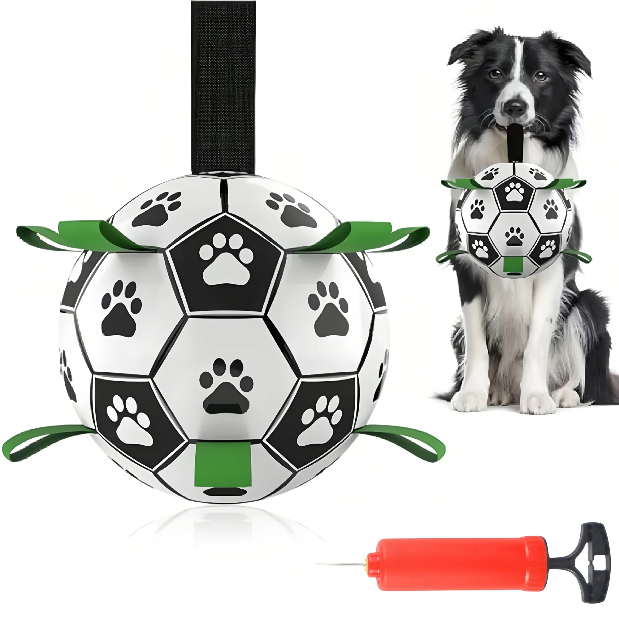 Damaly, Interactive Dog Soccer Toy with a Grip Ring, Durable Water Ball for Dogs 1005009229757962