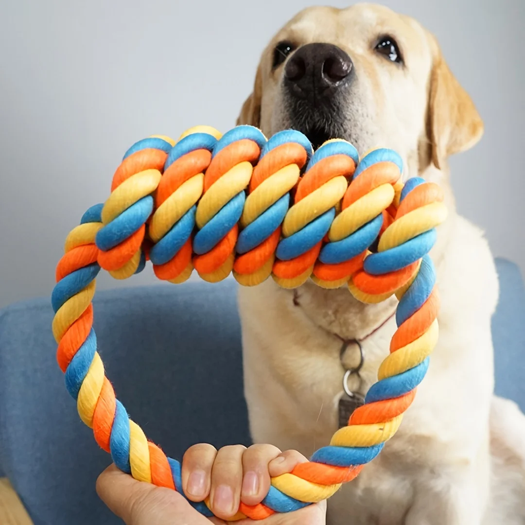 Heavy-Duty Rope Pull Ring Toy for Large Dogs– Durable Braided for Chewing&teeth Cleaning (1pc) 1005009235356772