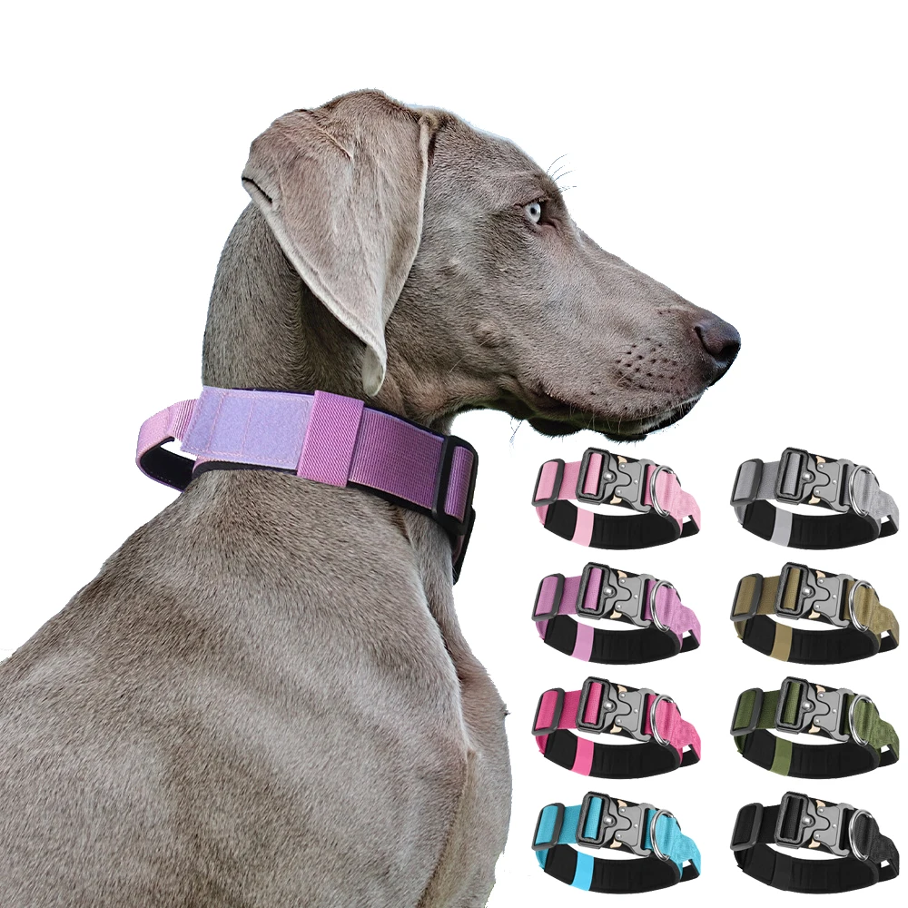Tactical Dog Collar for Medium to Large Dogs 8 Colors Pet Collar Durable Comfortable Harness 1005009241084727