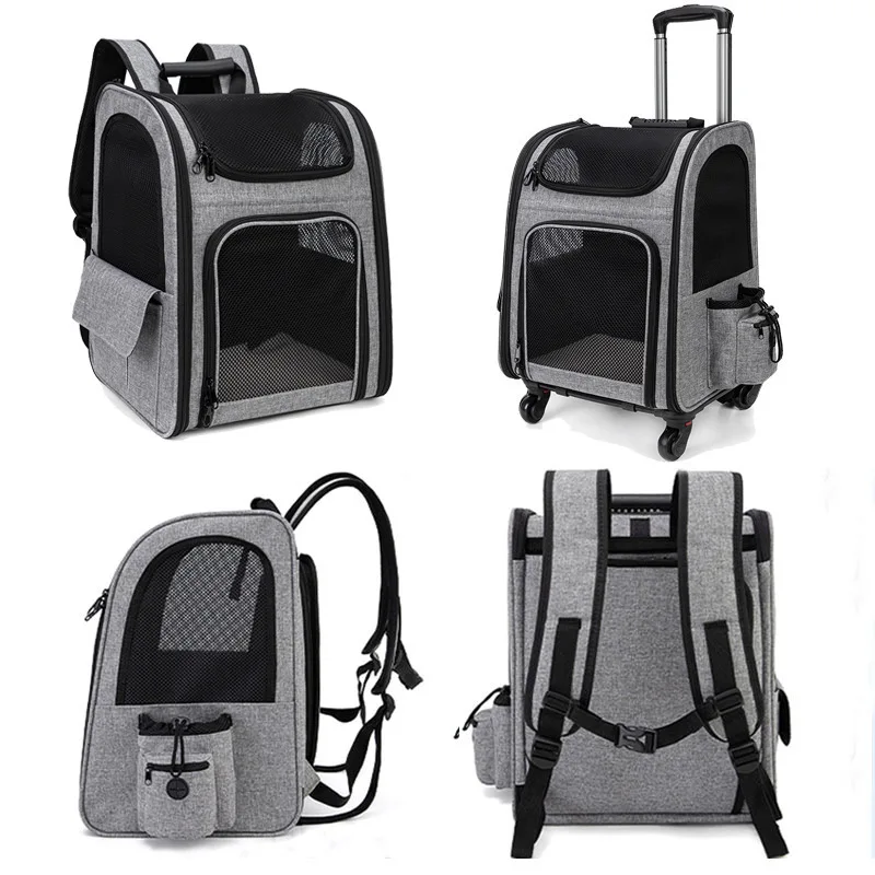 Foldable Pet Carrier Trolley Case Expandable Large Capacity Pet Backpack Portable Travel Bag 1005009241953237