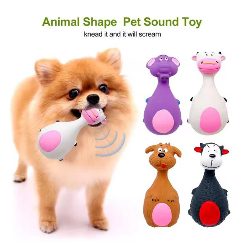 Dog Toys Sound Squeaky Elephant/Cow Animal Chew Pet Rubber Vocal Toys for Small Large Dogs Bite 1005009269144916