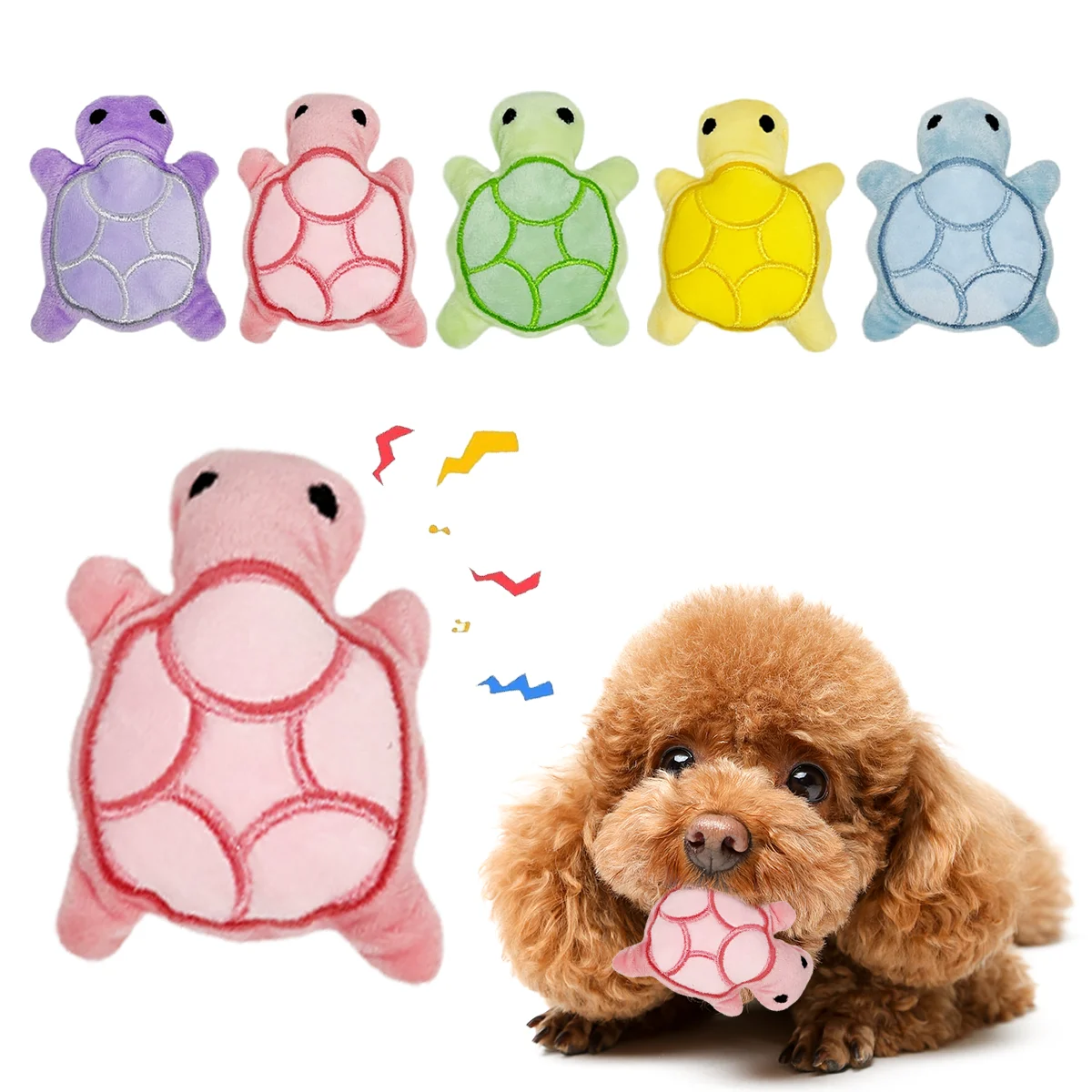 Mini Cute Turtle Dog Plush Toy Squeaking Dog Teething Sound Toy Soft and Safe Good for Dental 1005009274918045