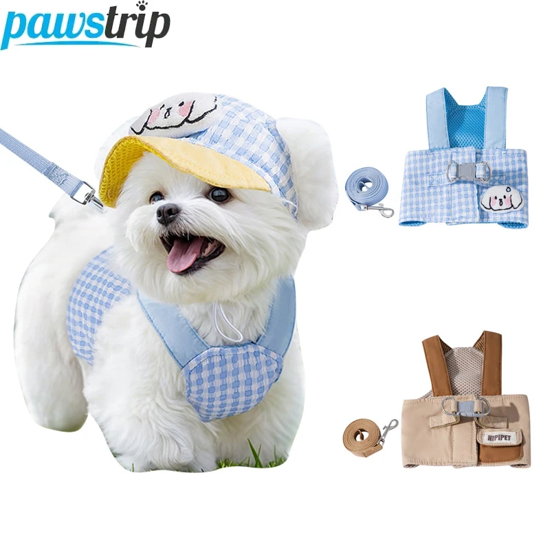 Dog Harness Leash Set Adjustable Pet Harness for Small Dogs Cats Cute Dog Chest Strap Leash (3PCs) 1005009312793246