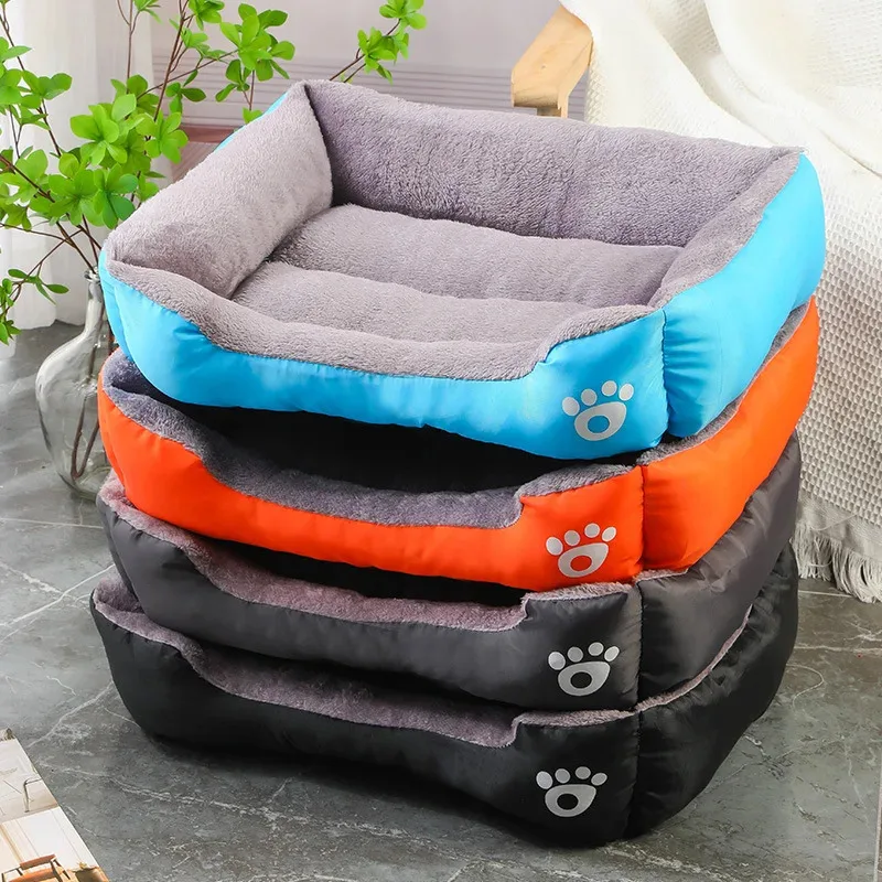 Color Square Winter Soft Warm House for Dog Bed Mat Waterproof Cat Bed Pet Bed for Large 1005009313519961