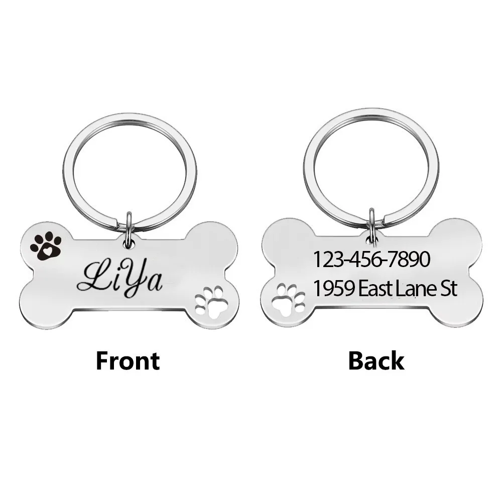 Lovely Liya Example Custom Name and Text Pet Nameplate Personalized Dog Tags Engraving ID Tag (1pc) 1005009314539173