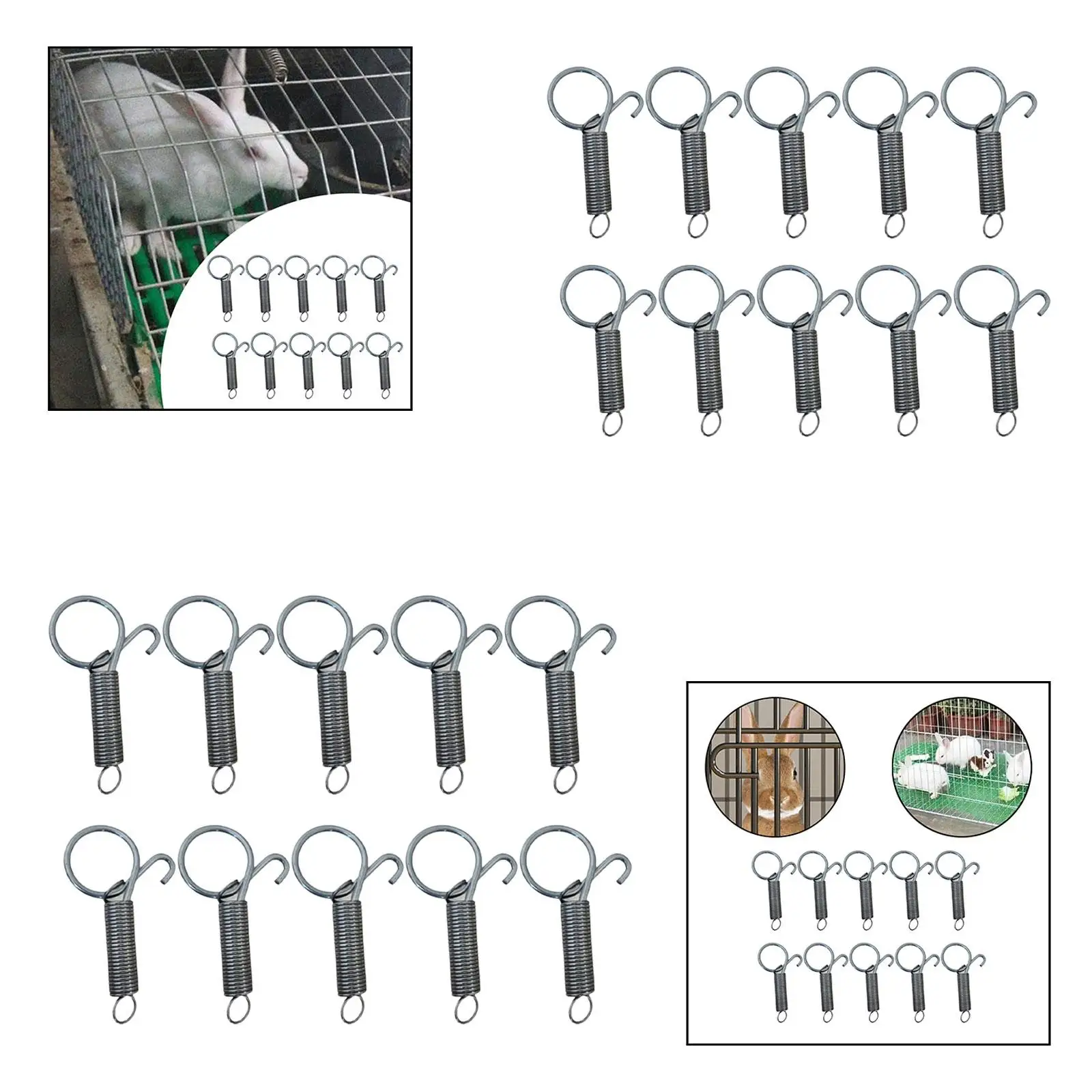 Cage Door Spring Latch Hooks Elastic Sturdy Spring Cage Latch Locks for Squirrel (100 Pieces) 1005009316792639