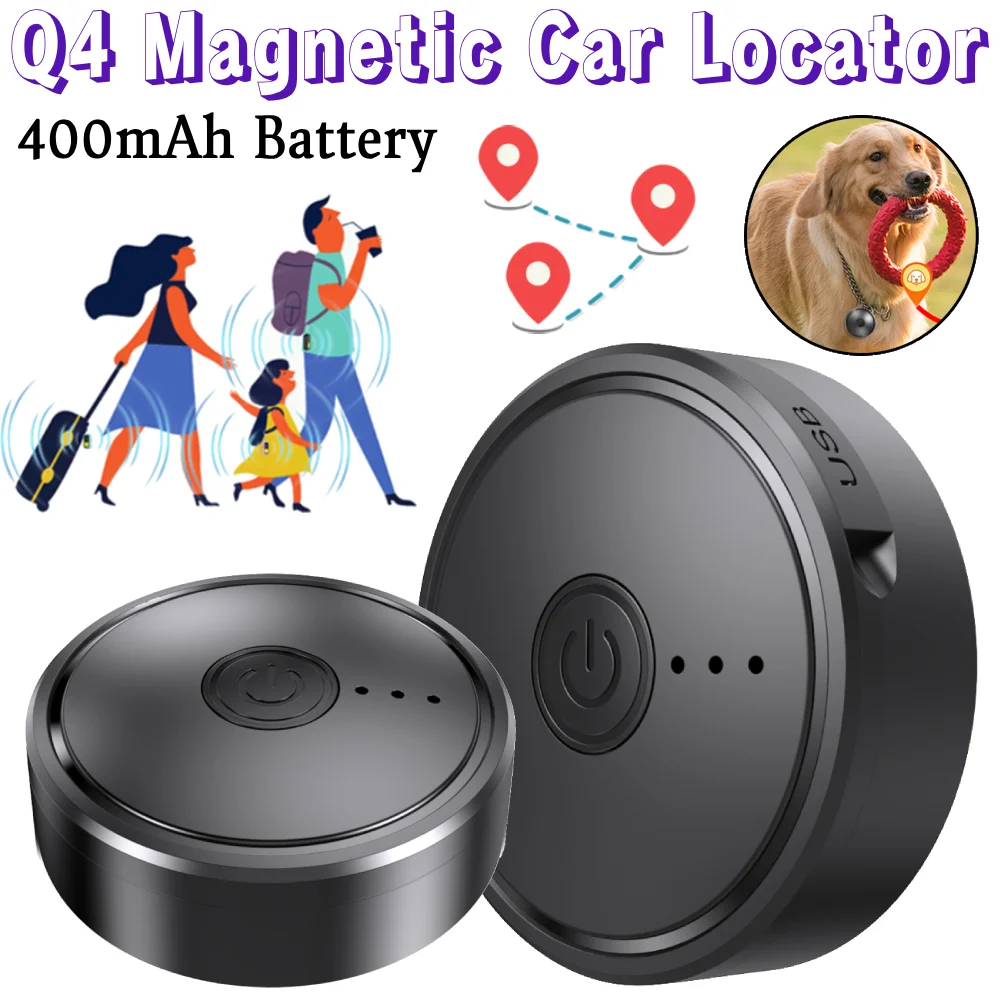 Magnetic Car Locator Q4 GPS Tracker Real Time 400mAh Battery Tracking Device Type-C Interface 1005009343698244