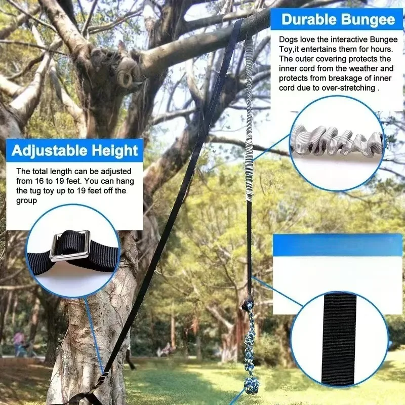 Outdoor Bungee Tug Toy, Dog Toy Hanging From Tree for Small to Large Dogs 1005009358463335