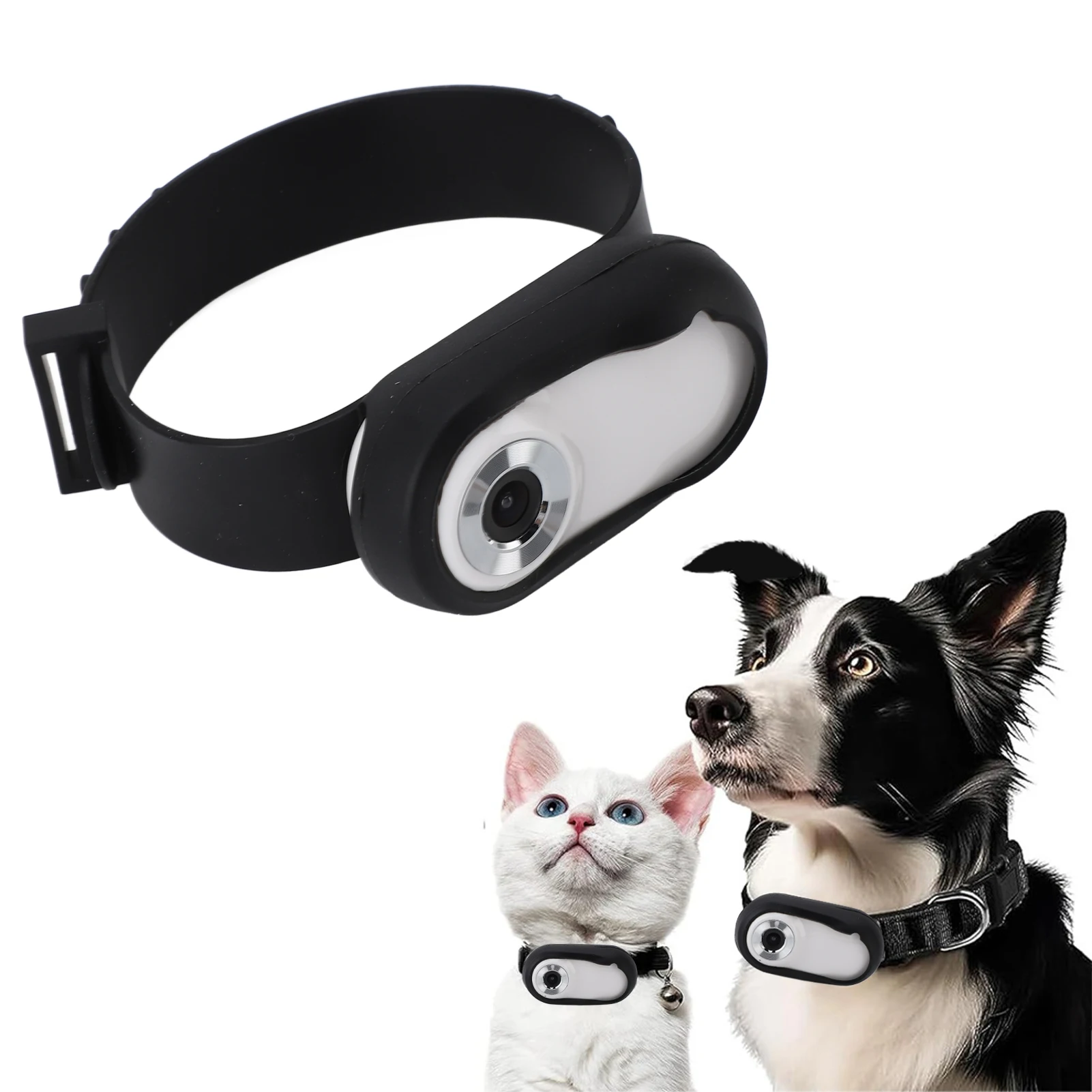 Pet Collar Camera for Videos and Photos HD 1080P 170° Wide Angle USB Rechargeable Adjustable Pet 1005009391520789
