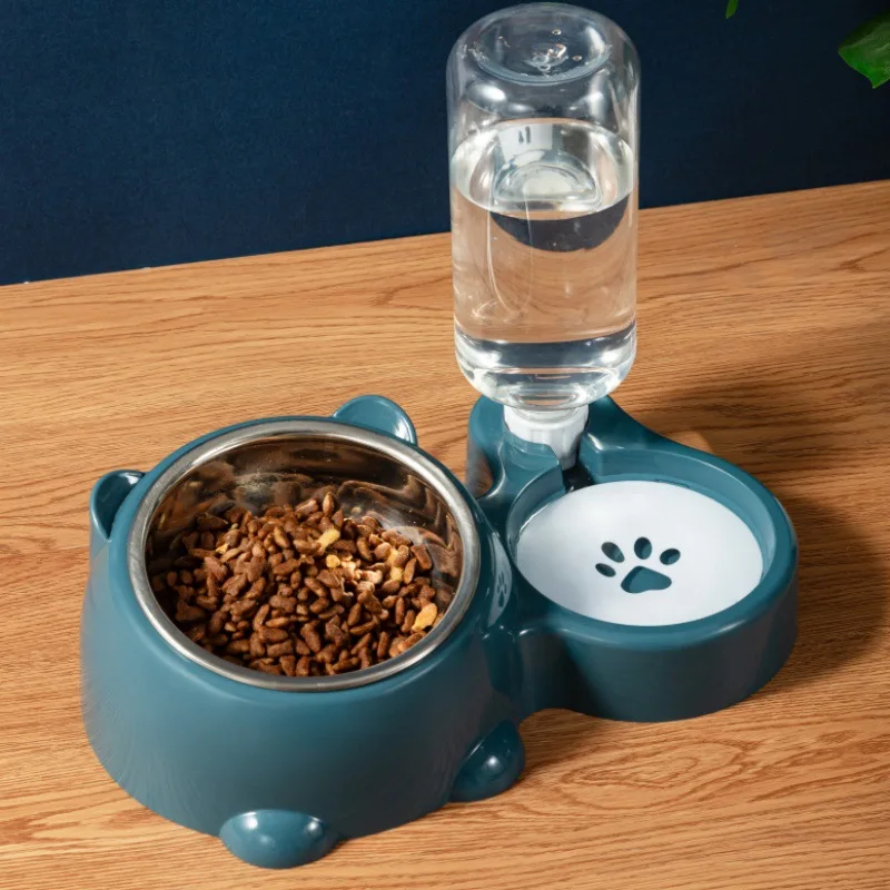 Cat Bowl 2-In-1 Drinking Water Dog Food Pot Water Bowl Rice Pot Pet Supplies Pet Drinking 1005009391640277