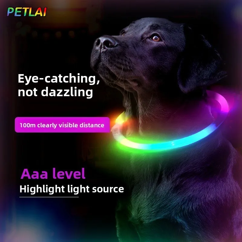 Dogs Cats LED Light-Up Pet Collar Dazzling Colorful Cool Conspicuous Anti-Get-Lost Fashionable 1005009413645910