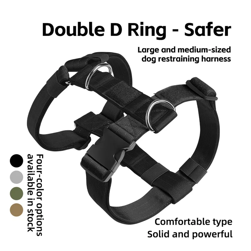 Adjustable Dog Harness Vest Anti-Escape Dual D-Rings Hook-And-Loop Chest Pet Harness 1005009417482200