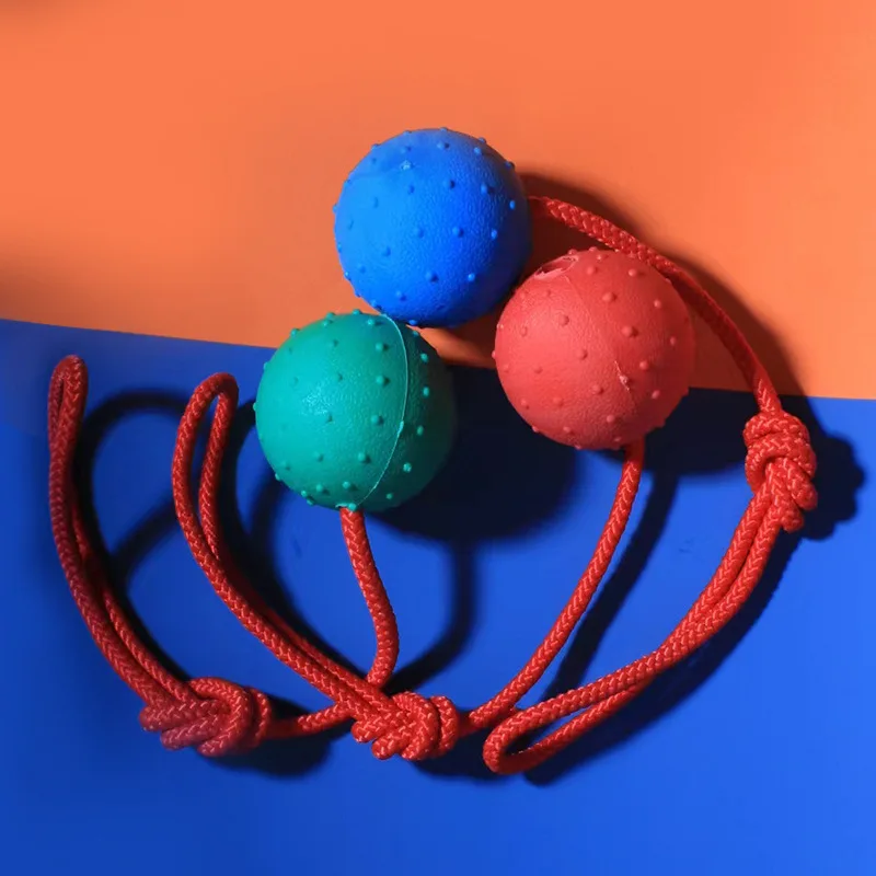 Ball on Rope Dog Toy Bite Resistant Pet Ball Interactive Dog Ball with Rope Training Ball Launchers 1005009434299485