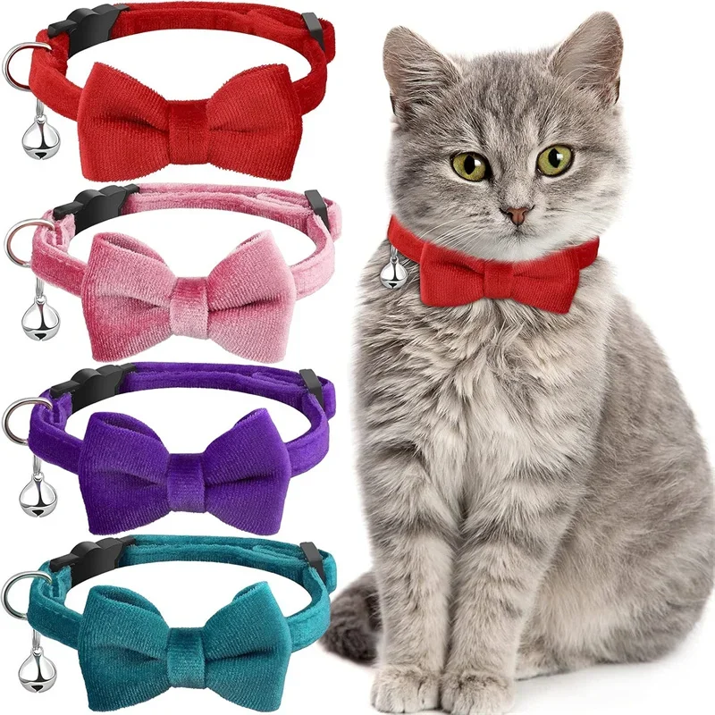 Pet Collars Pet Bow Bell Collars Cute Cat Collars Pets Supplies Multicolor Adjustable Pets Dressing 1005009463324741
