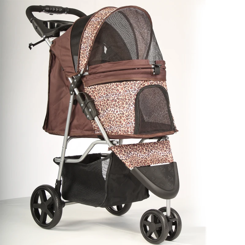 Folding Luxury Pet Stroller with 3 Wheels Outdoor Walking Travel Easy Foldable Trolley 1005009470006560