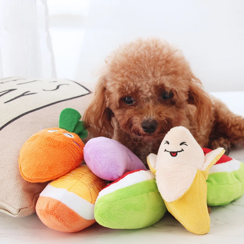 Puppy Dog Plush Squeaky Toys for Small Medium Dogs Bone Aggressive Chewers for Pet Cat Products 1005009474679104