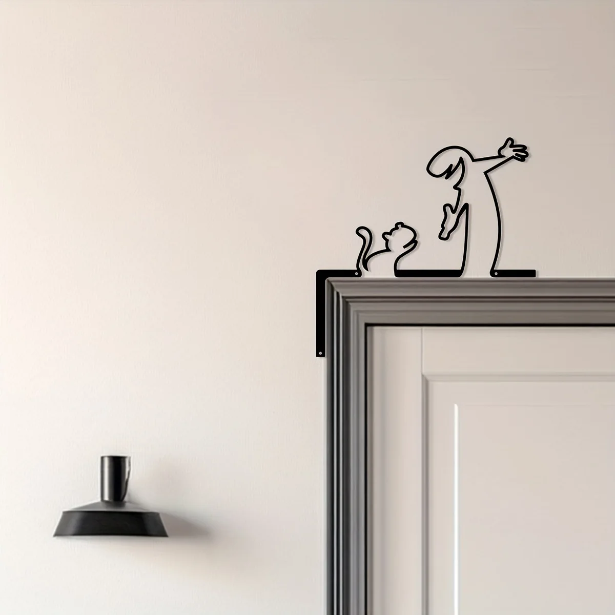 Metal Wall Decor Wrought Iron Sign Home Interior Door Frame Art Hanging Painting Room Lucky Cat 1005009475290666