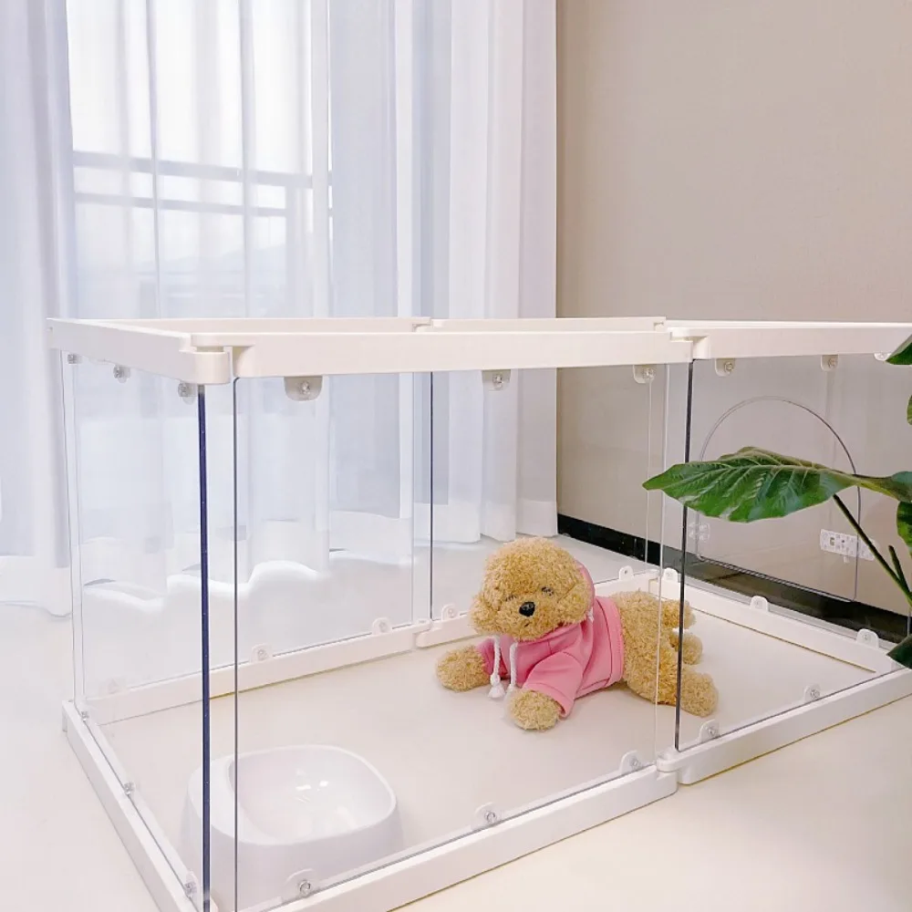 Transparent Dog Playpen Barrier for Dogs with the Door Durable and Sturdy Dog Fence Free 1005009476585844