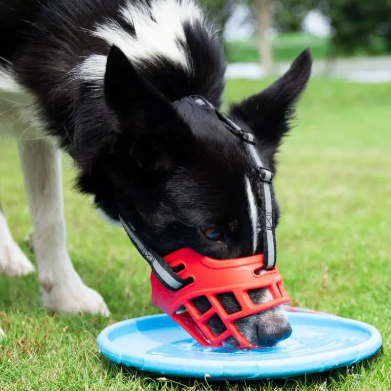 Pet Reflective Breathable Basket Muzzle Guard Against Biting and Barking Medium and Large Dog Mask 1005009485503020