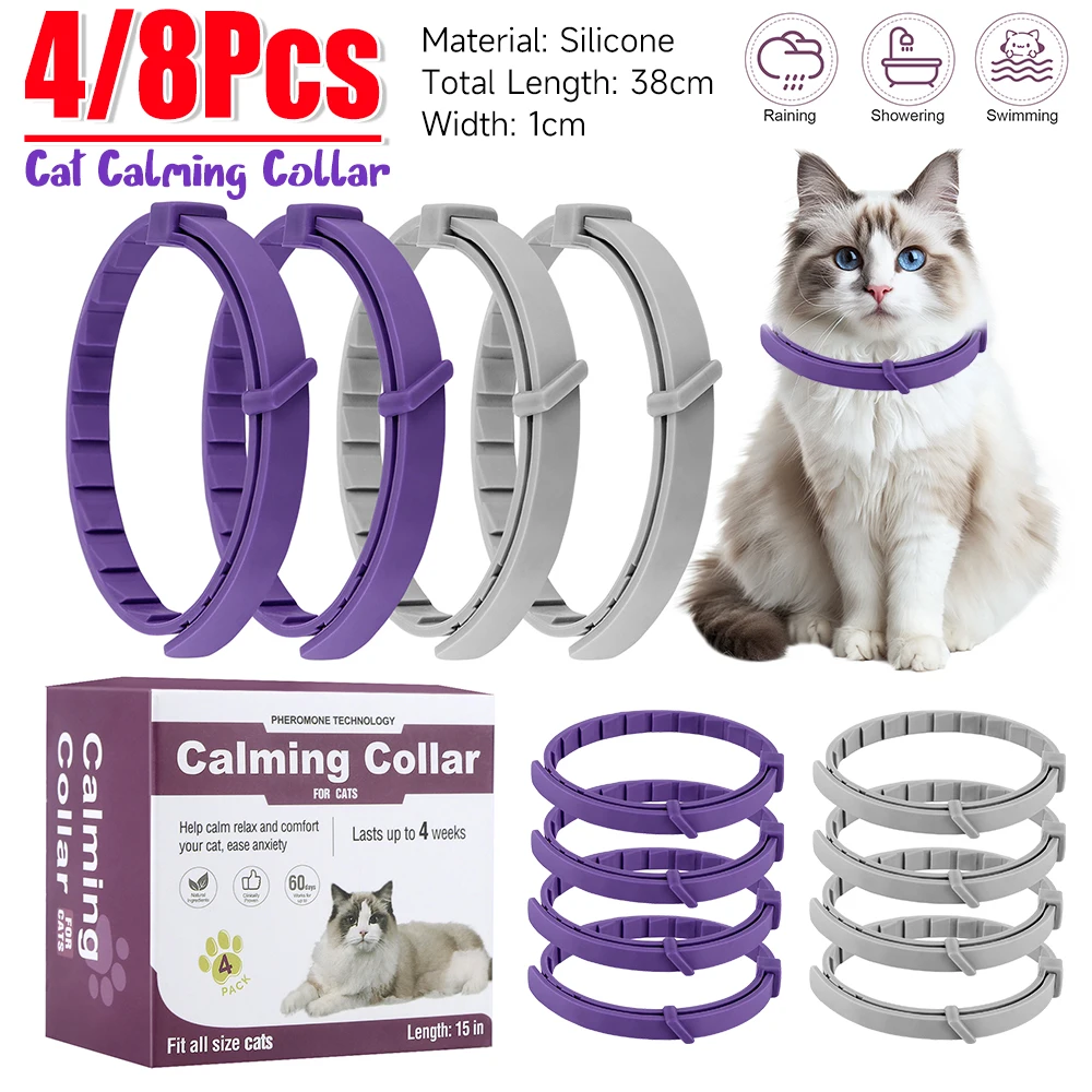 Pet Calming Collar for Cats Dogs Adjustable Anxiety Pheromone Reducing Pet Collar Lasting Natural 1005009489418424