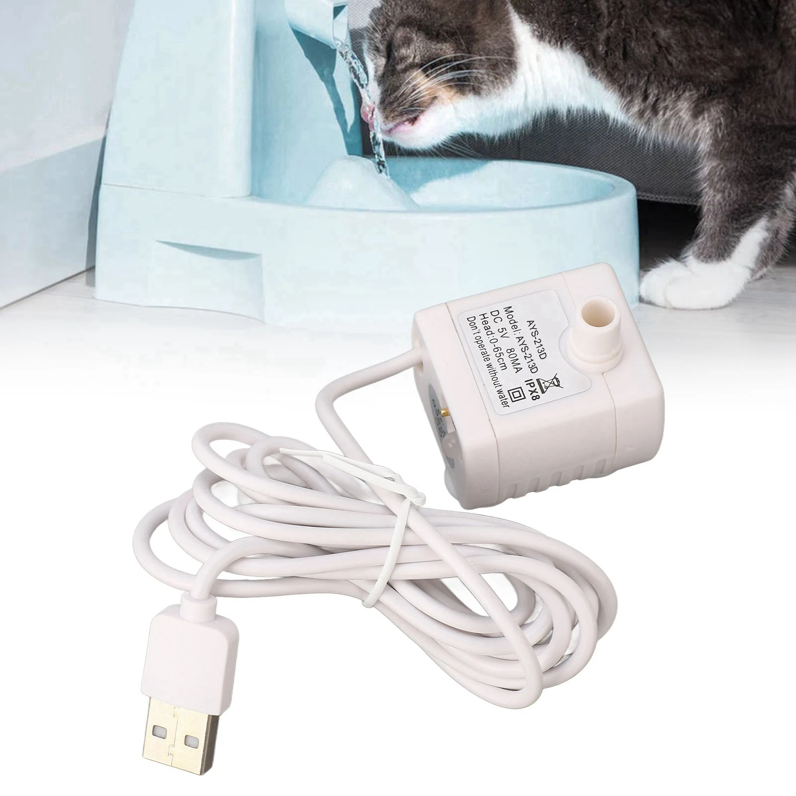 Cat Fountain Prevent Dry Burning Removable Pet Water Fountain Pump Quiet 5V Adjustable 1005009515566851
