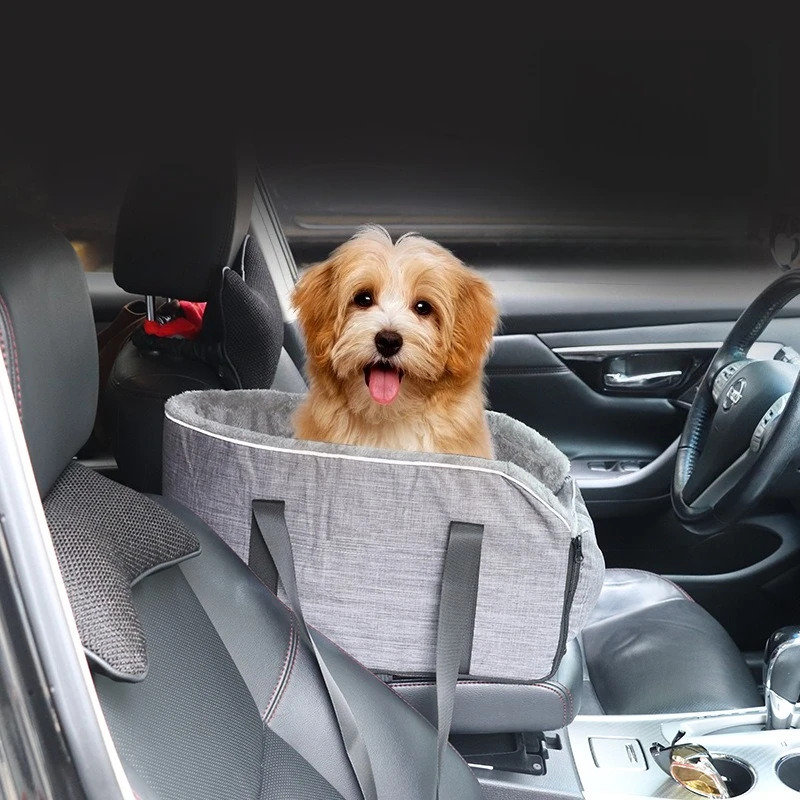 Safe Travel Pet Car Seat with Detachable Armrest Pillow Lift Seat Safety Buckle and Central Control 1005009516405226