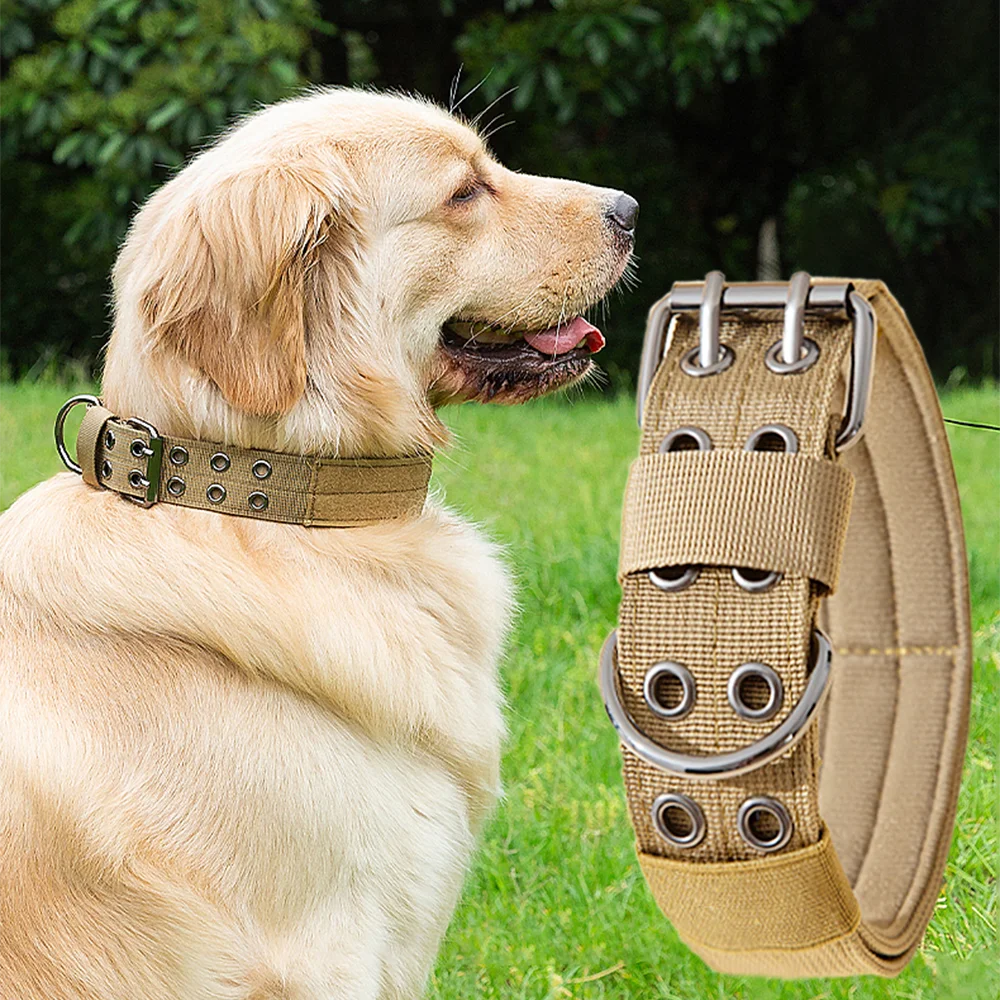 Adjustable Military Dog Collar Metal D-Ring and Buckle Working 1005009551576454