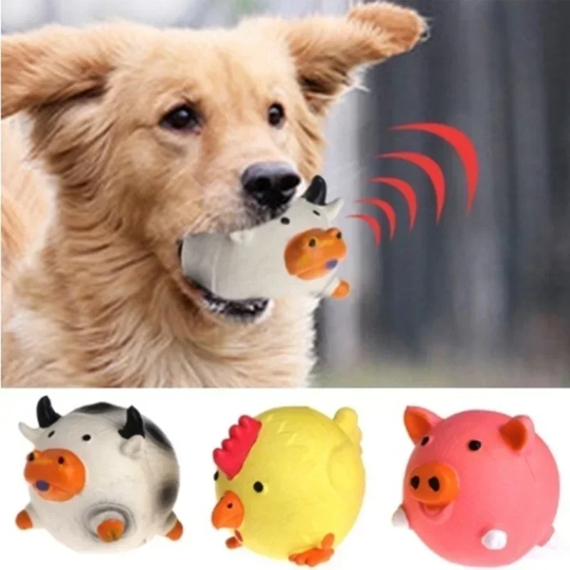 Animals Design Durable Dog Chew Toys Pigs, Cows, Chickens, Tough Squeaky Dog Grinding Teeth Toys 1005009555007051