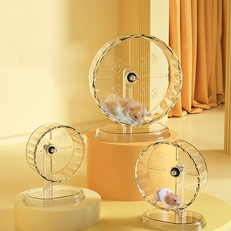Hamster Cage Wheel Exercise Acrylic Transparent Non Slip Easy Clean with Stand for Small Pets 1005009558687552