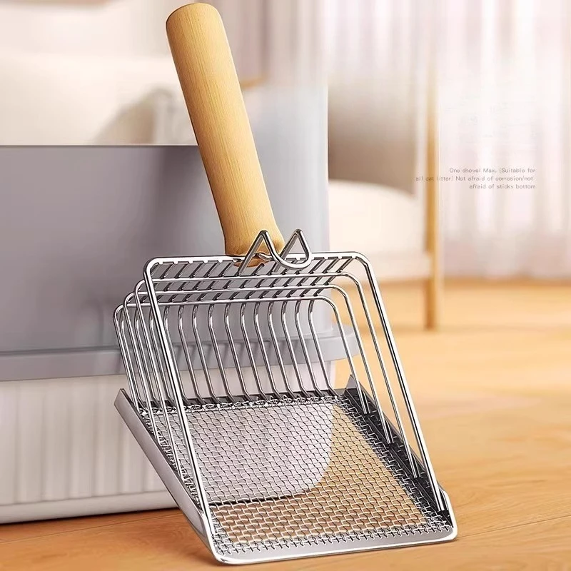 Large-Sized Shit Tool Accessories for Cats Products Cat Litter Shovel Two-In-One Metal Stainless 1005009563795816
