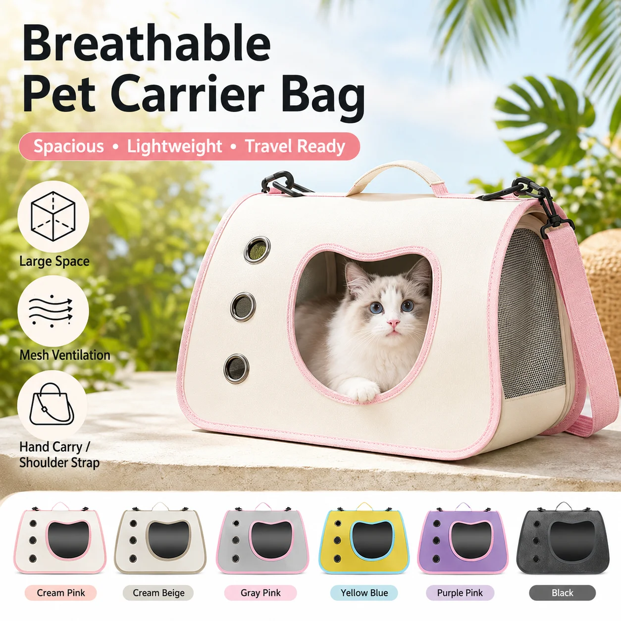 Foldable Pet Carrier Portable Cat Carrier 2025 New Model Breathable Single-Shoulder 1005009599794765