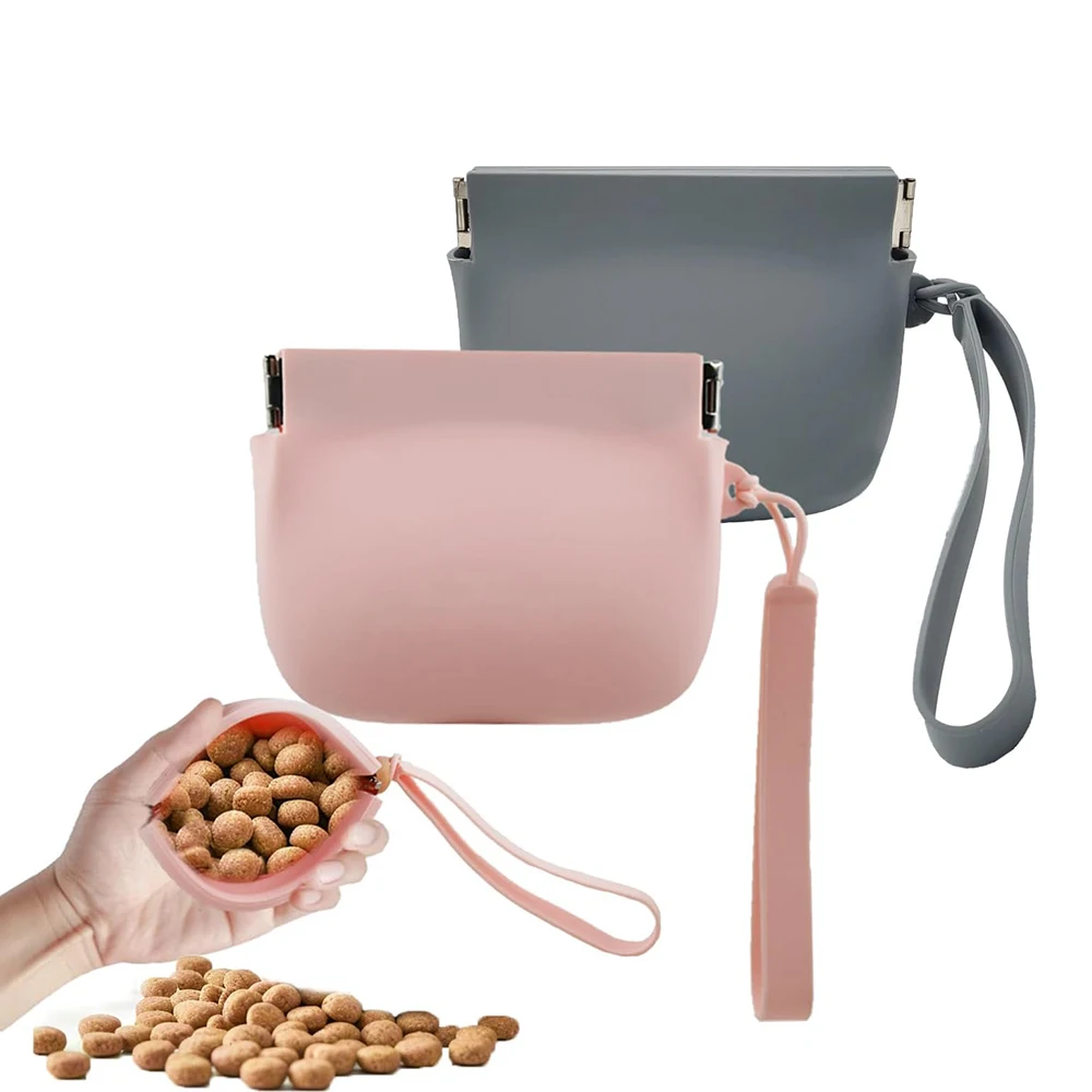 Silicone Dog Treat Bag Mini Portable Pet Snack Pouch with Auto Close Feature Pouch Pocket 1005009601314133