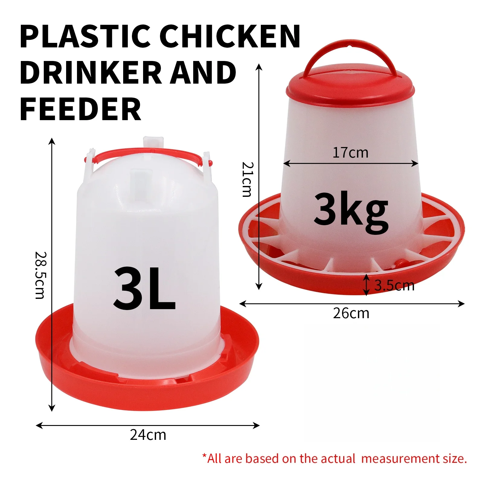 3L Poultry Feeder and Waterer Water Food Dispenser Automatic Chicken Birds Chick Feeding Bucket (3kg) 1005009601532155