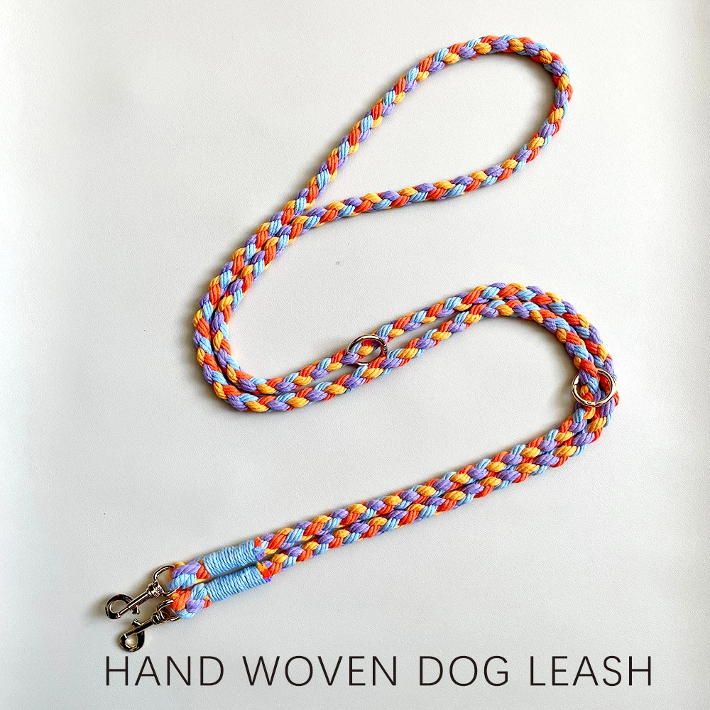 Hand Woven Dog Leash 210cm/250cm Dog Pet Towing Rope Guard Rope Pet Walking Training Leash (1pcs) 1005009603222508