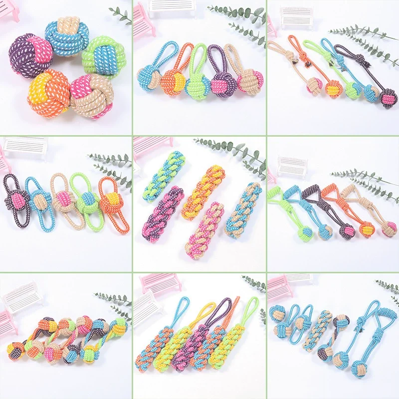 Pet Dog Toys for Large Small Dogs Toy Interactive Cotton Rope Mini Ball for Dogs 1005009605582113