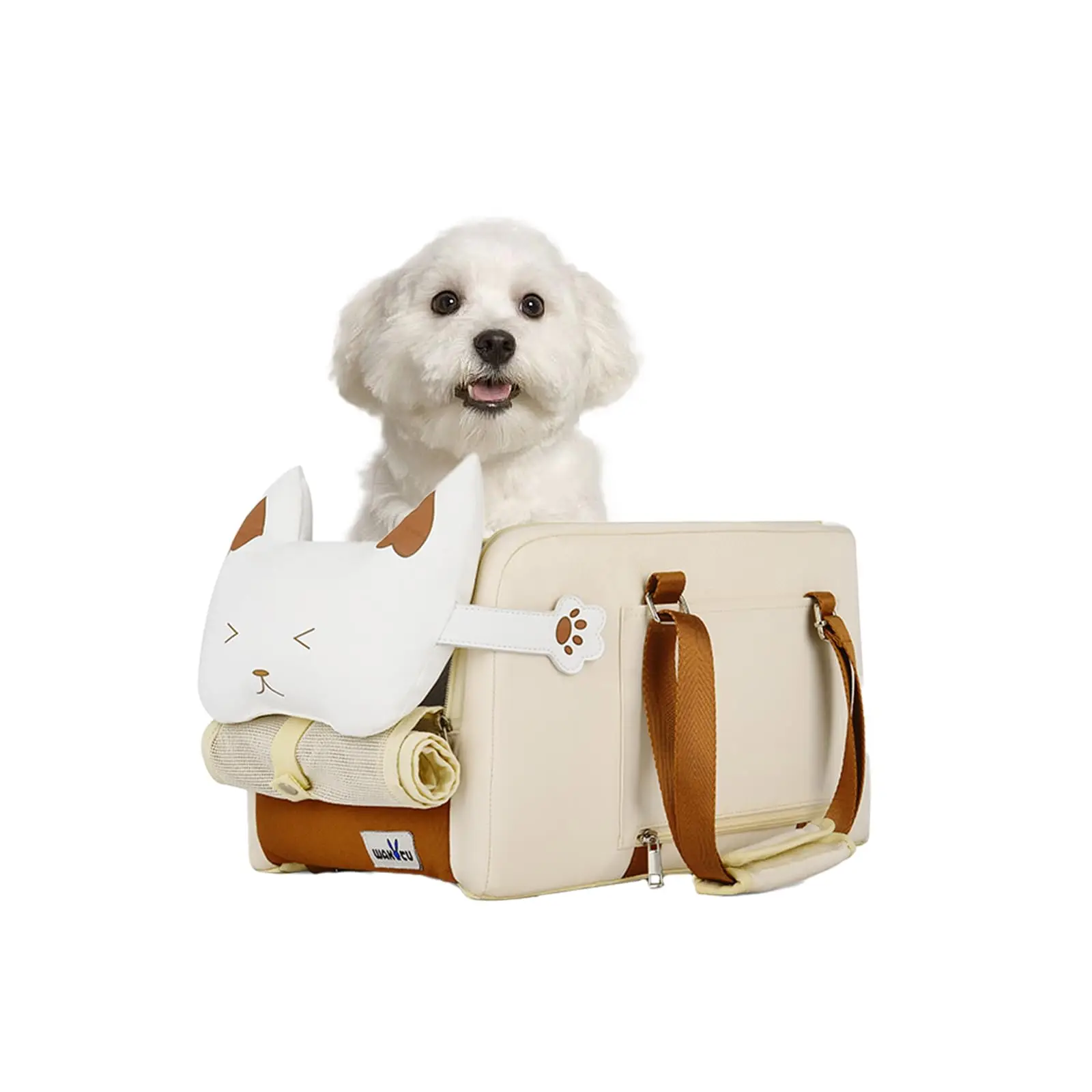 Dog Car Seat Center Console with Double Protection Belt Comfortable Bow Neck Pillow Suitable 1005009641912378