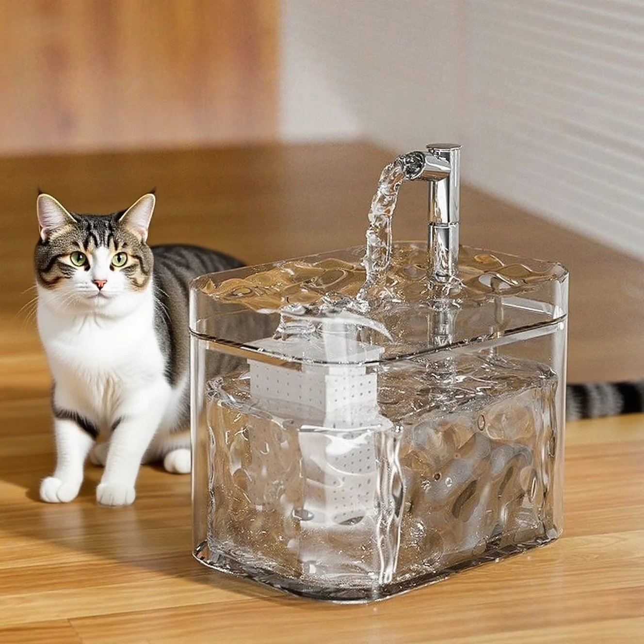 Cat Water Circulation Fountain Auto Filter Pet Cat Drinker USB Dog Water Basin Feeding Bowl (1.5L) 1005009650645359
