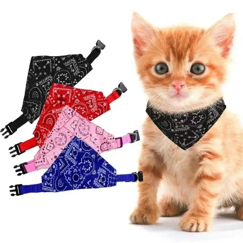 Cat Collar Lovely Adjustable Dog Cat Necktie Pet Triangular Saliva Tie Scarf Dog Bandana Collar 1005009656905199