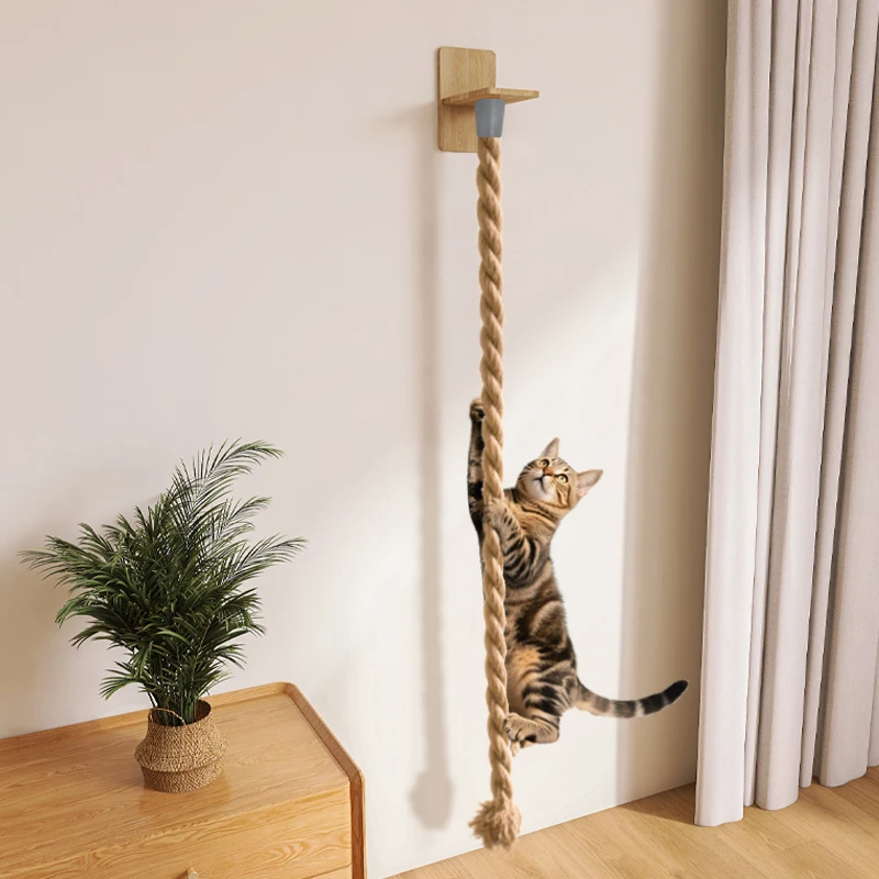 Wall-Mounted Cat Scratcher, Thick Jute Rope 1005009667207177