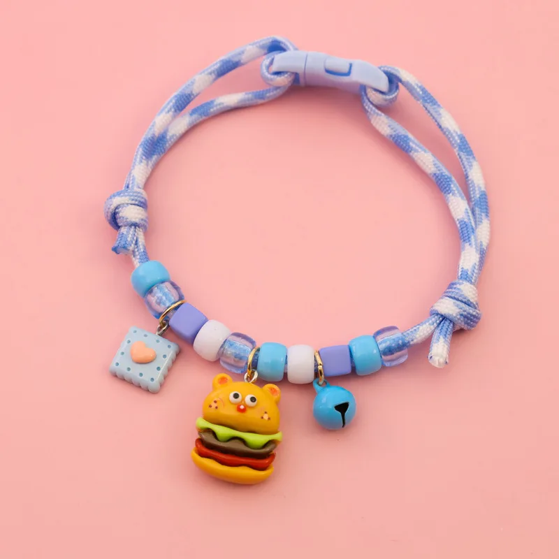 Soft Pet Knit Necklace with Bell and Pendants Adjustable Cute Dog Cat Collar Reusable Supplies 1005009667799102