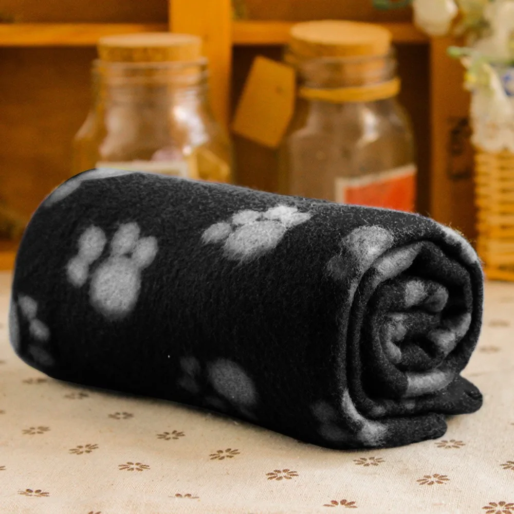 Cute Soft Fleece Pet Blanket Warm Comfortable Pet Supplies Double Sided Paw Print Plush Pet Mat 1005009674194185