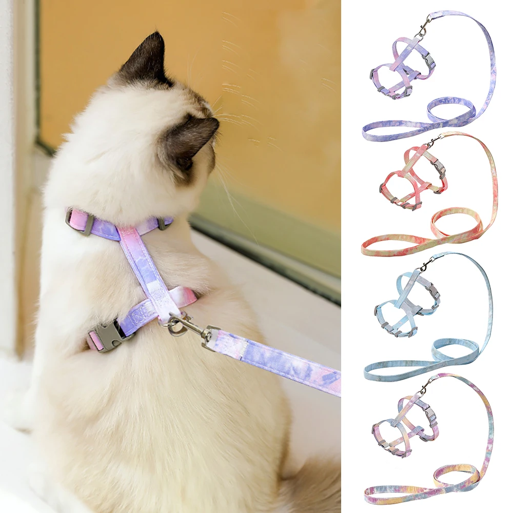 Escape-Proof Cat Harness with Leash Set -Soft H Type Kitten Walking Vest for Small Cats Adjustable 1005009675363395
