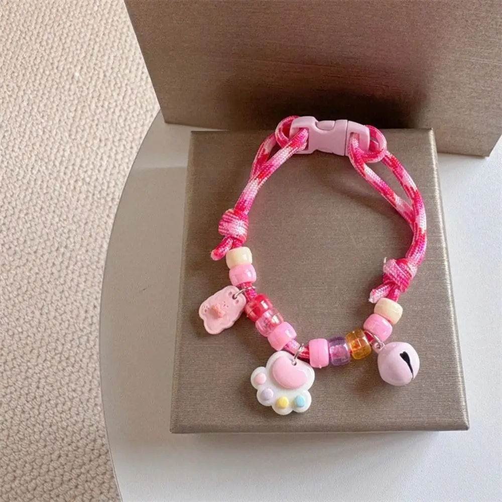 Cute Colorful Pet Necklace Braided Adjustable Cat Neck Chain with Bells Pet Jewelry Pet Costume 1005009675406813