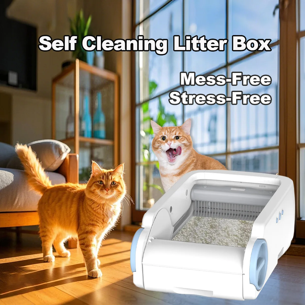 Automatic Litter Scooping Cat Box Pet Smart Cleaning Device Anti-Splash Toilet Wifi Control 1005009677685495