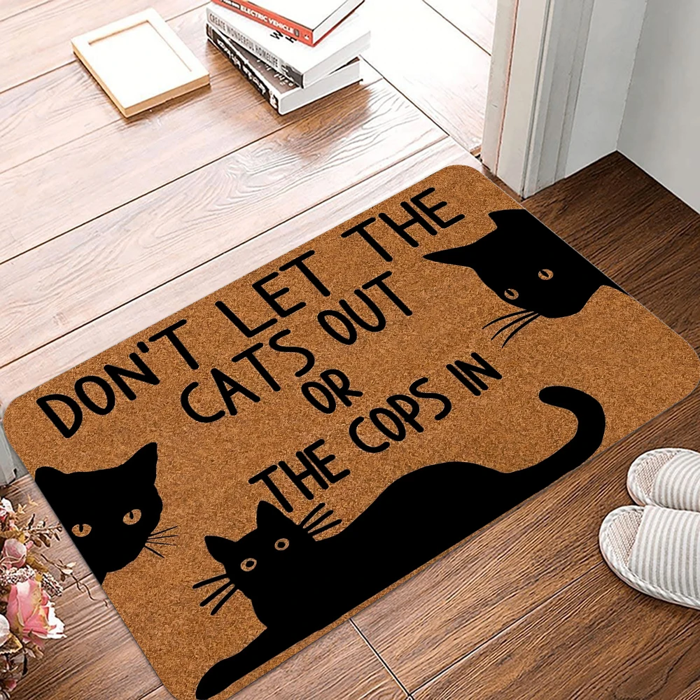 Cat Pattern Welcome Door Mat, Non-Slip Floor Mat 1005009683728589