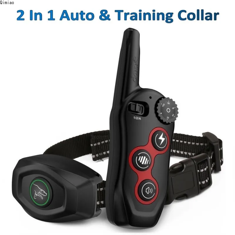 Pet Dog Training Collar & Automatic Anti Bark 1300FT Remote Vibration Shock Rechargeable (2 in 1) 1005009690455700