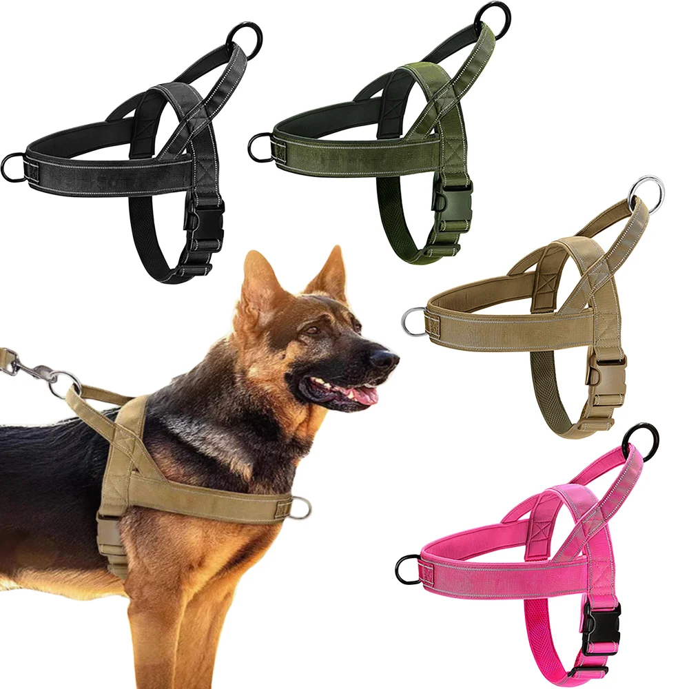 Tactical Anti-Pull Dog Harness, 1000D Nylon Adjustable for Large Dogs 1005009695150543
