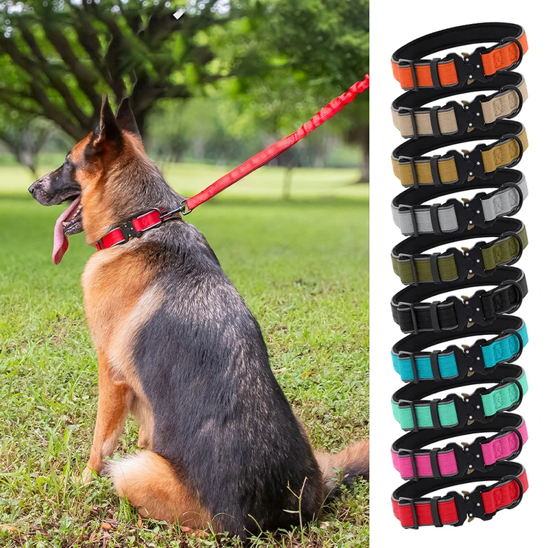 Durable Adjustable Widened Dog Collar Night Reflection Safety Training Heavy Duty Nylon Collar 1005009695218011