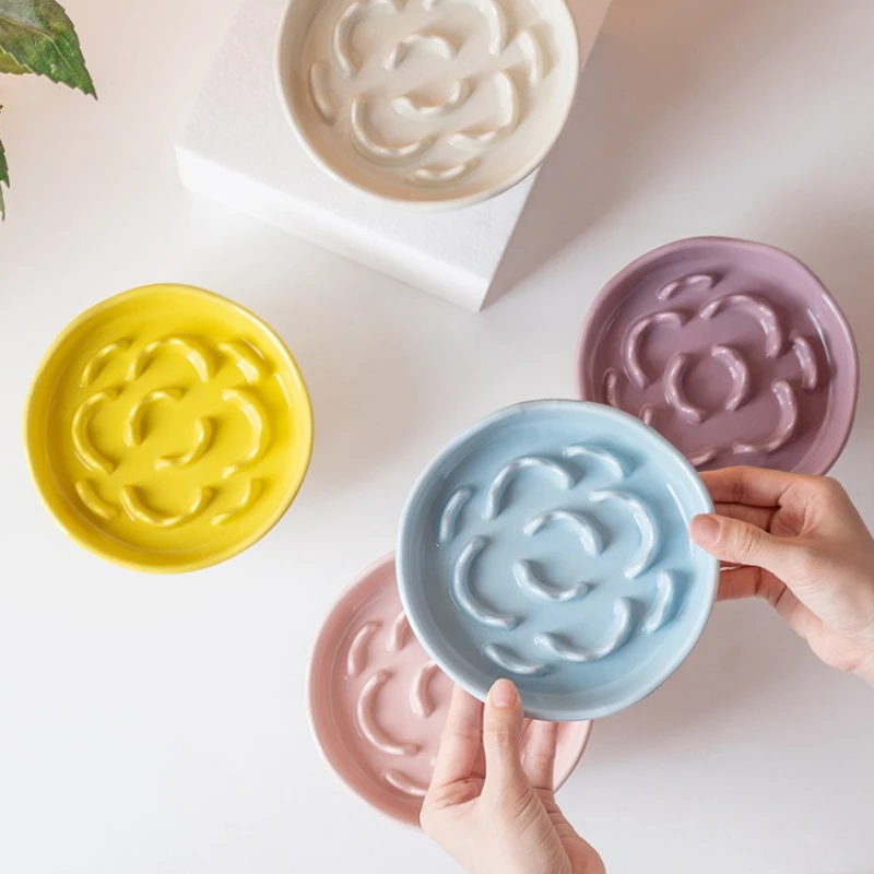Ceramic Slow Food Bowl, High Footed Cat Bowl 1005009709862699